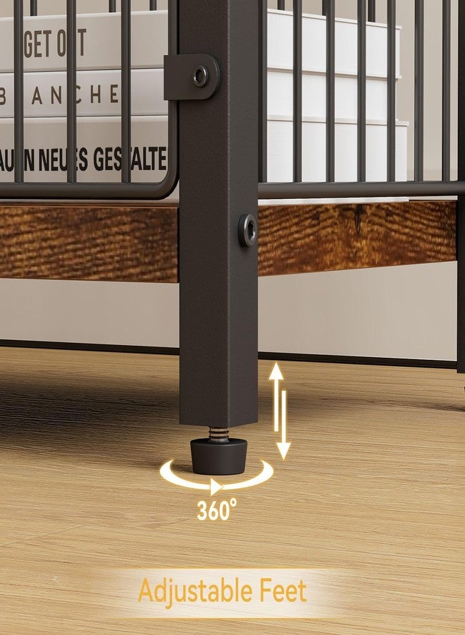 OGFC 58511 Freestanding Toilet Paper Holder Stand with Storage Shelf,Bathroom Toilet Tissue Roll Dispenser with Extra Space for Rolls, Magazines, Wet Wipes Brown - Image 2